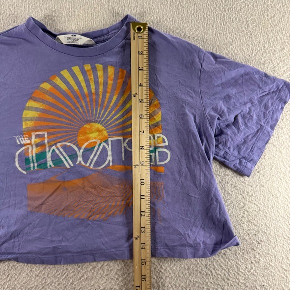 H&M The Doors Cropped T Shirt Purple Graphic Print Girls Size 12/14 Festival‎ - Picture 7 of 7